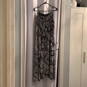 Bleach and white maxi dress.